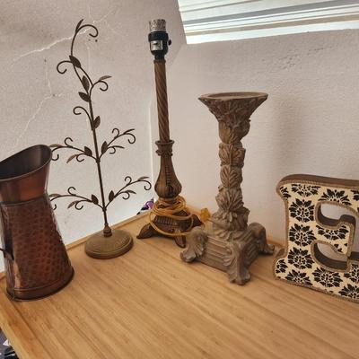 Candle holder, lamp, decorative items