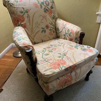 Vintage Chair With Floral Pattern