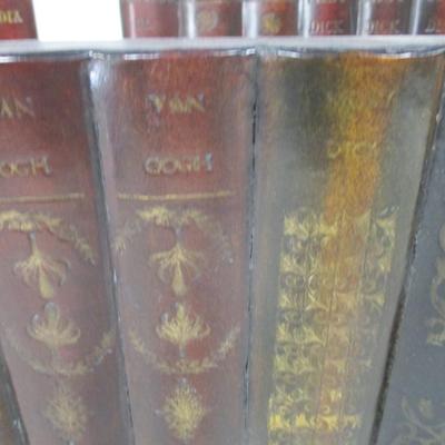Set of Three Vintage Decorative Faux Book Spine Panels