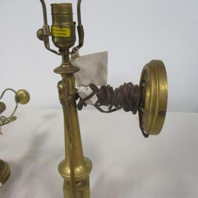 Pair Of Brass Sconce Lamps