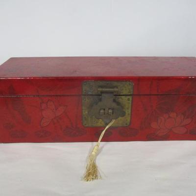 Antique Chinese Box With Slide Lock