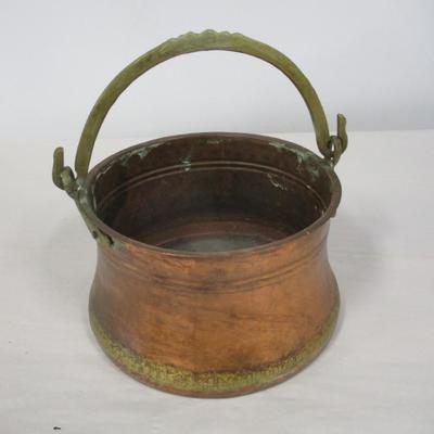 Antique Copper Hanging Fireplace Kettle Pot
