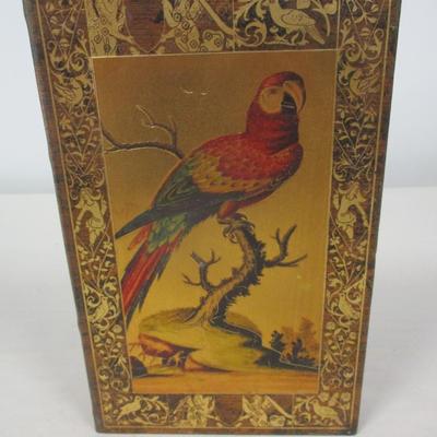 Hidden Storage Faux Book Box with Parrot Cover