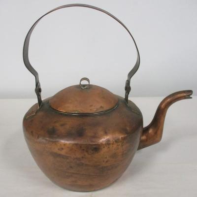Antique Copper Large Teapot Kettle