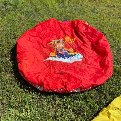 Inflatable Pull Behind Boat Tubes w Covers Lot of 2