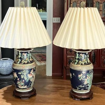 Two Vintage Asian Lamps
