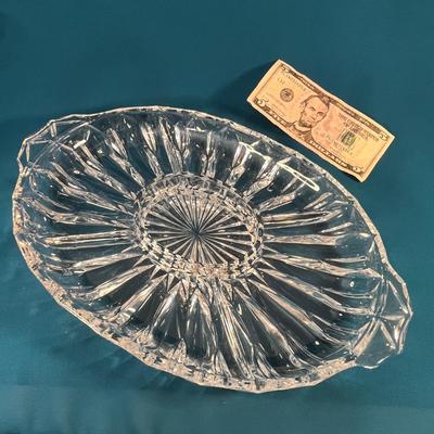 BEAUTIFUL LEAD CRYSTAL 5 SECTION DIVIDED SERVING DISH 