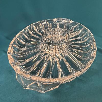 BEAUTIFUL LEAD CRYSTAL 5 SECTION DIVIDED SERVING DISH 