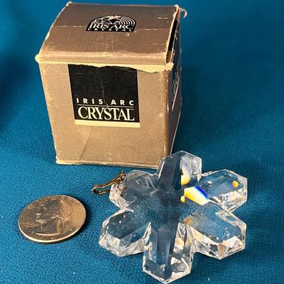 IRIS ARC CRYSTAL FACETED SNOWFLAKE ORNAMENT, WITH ORIG. BOX