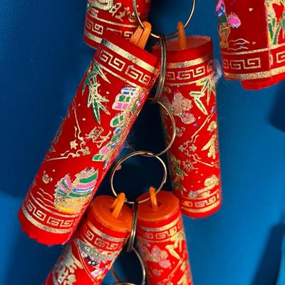 COLORFUL CHINESE HANGING DECORATION MEDALLION X 2