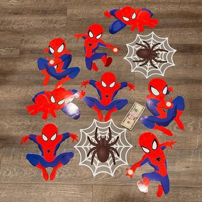 NEW IN PACKAGE SPIDER MAN MOBILE WITH  STICKERS AND RIBBON FOR HANGING