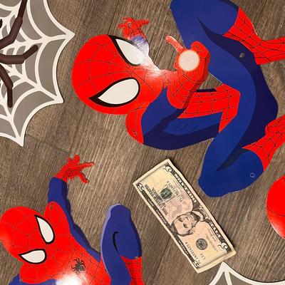 NEW IN PACKAGE SPIDER MAN MOBILE WITH  STICKERS AND RIBBON FOR HANGING