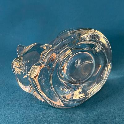 SLEEPING CAT GLASS VOTIVE CANDLE HOLDER