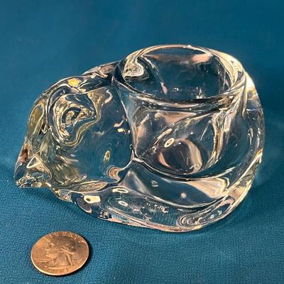 SLEEPING CAT GLASS VOTIVE CANDLE HOLDER