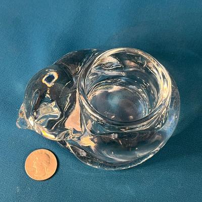 SLEEPING CAT GLASS VOTIVE CANDLE HOLDER