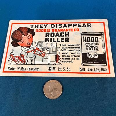 VINTAGE INK BLOTTER â€œROACH KILLERâ€ ADVERTISEMENT GREAT GRAPHICS!