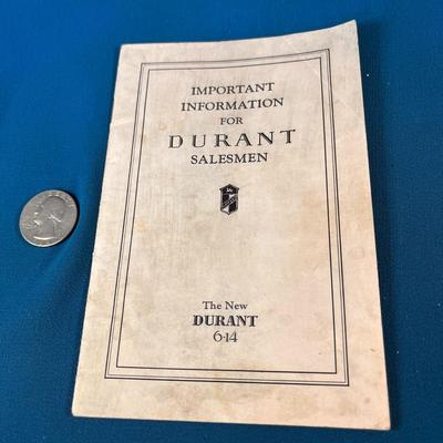 VINTAGE 1920â€™S SALESMENS BOOKLET FOR LUXURY DURANT CARS