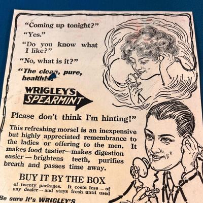 1914 WRIGLEYâ€™S SPEARMINT MAGAZINE AD 