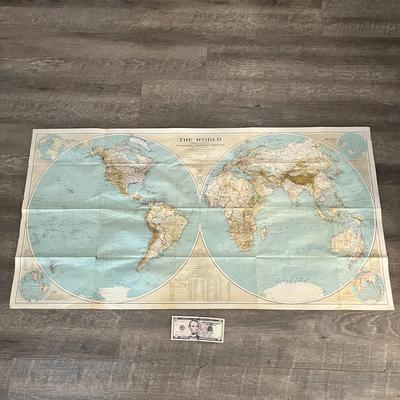 1935 NATIONAL GEOGRAPHIC WORLD MAP