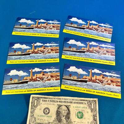 6 VINTAGE BANK OF AMERICA INK BLOTTER ADVERTISING CARDS HAVANA PORT