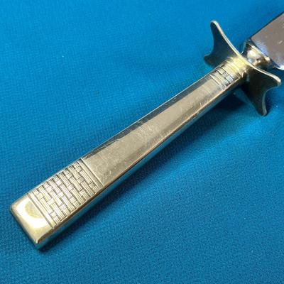 CLASSY VINTAGE CARVING SET FORK AND KNIFE SILVER PLATE HANDLES