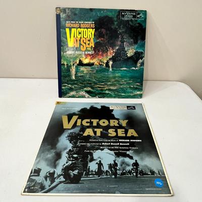 2 RECORD ALBUMS â€œVICTORY AT SEAâ€ ONE HAS 7 PAGE BOOKLET INCLUDED