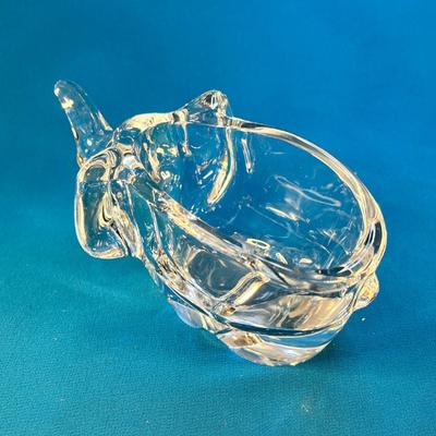 LEADED CRYSTAL ELEPHANT SHAPED BOWL