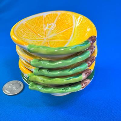 5 PIECE SET SMALL CERAMIC LEMON, LIME BOWLS FROM PIER 1 IMPORTS