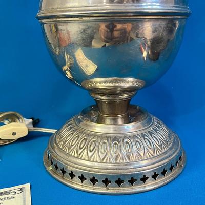 ANTIQUE HURRICANE LAMP CONVERTED TO ELECTRIC LAMP