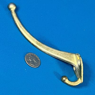 TALL METAL COAT HOOK BRASS FINISH