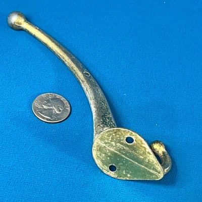 TALL METAL COAT HOOK BRASS FINISH