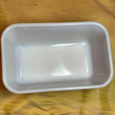 SMALL VINTAGE PYREX HARVEST GOLD BUTTERFLY FLOWER PATTERN SMALL BREAD PAN