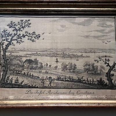 Antique German Framed Embroidery