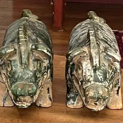 Two Ceramic Boars