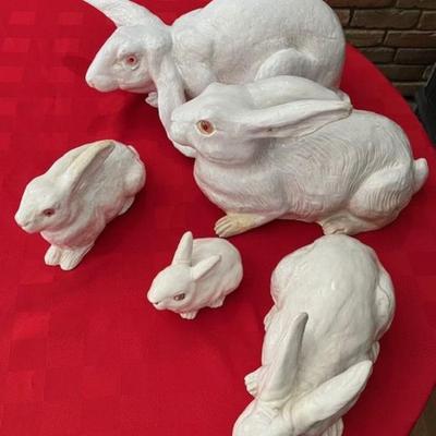 Five Ceramic Rabbits France