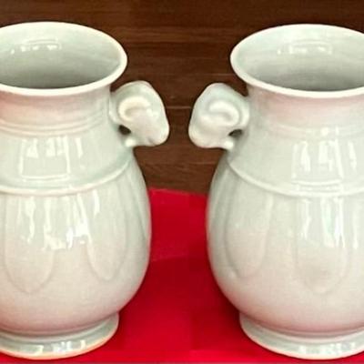 Two Green Vases