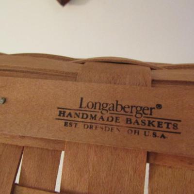 Collection of Longaberger Baskets and Hard Plastic Container with Lid