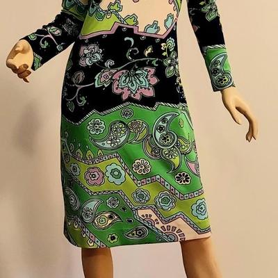 Vtg 1970s Regina Knit dress Pucciesque Italy