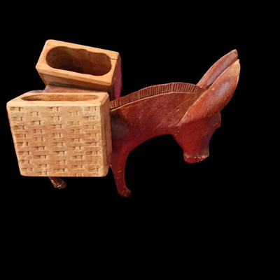 WOODEN DONKEY FIGURINE