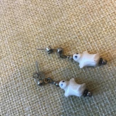 Ceramic Baby Ghost Earrings