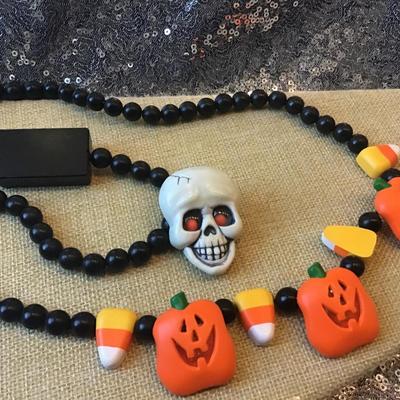 Halloween Necklace and Skull pin