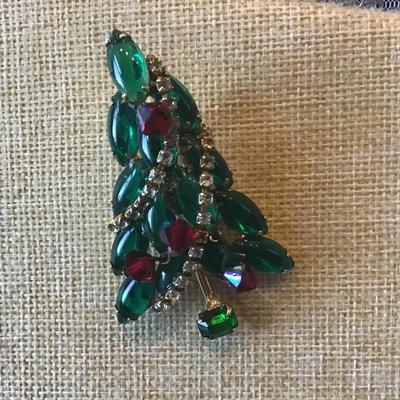 Vintage JULIANA D&E Gold Tone Christmas Tree Brooch Pin  Beautiful ðŸ˜