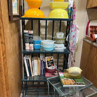 Kitchen #1 with Pyrex & Bakers Rack