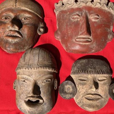 Four Vintage Ceramic Masks