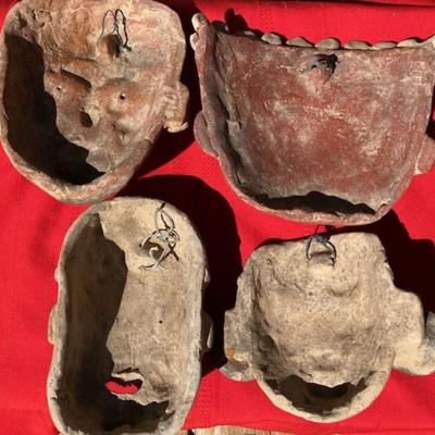 Four Vintage Ceramic Masks