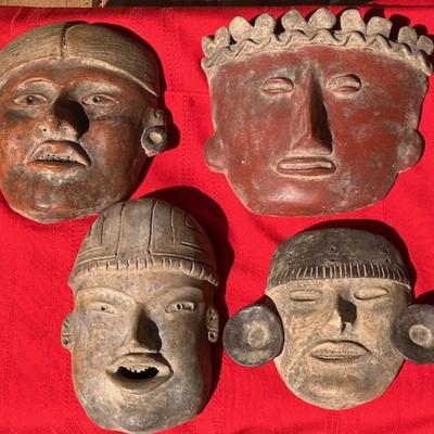 Four Vintage Ceramic Masks