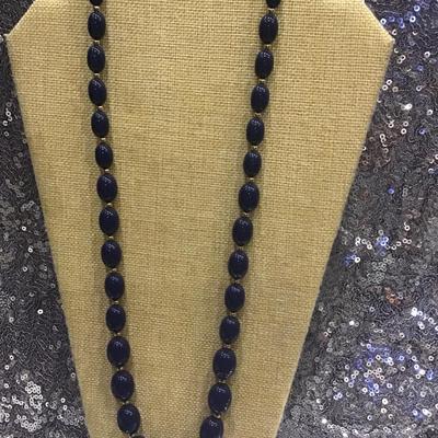 Monet Navy Blue Beaded Necklace