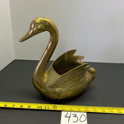 Vintage Brass Swan