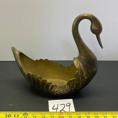 Brass Swan Planter