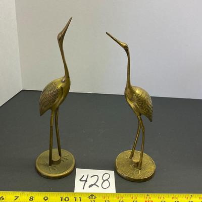 Brass Crane Birds